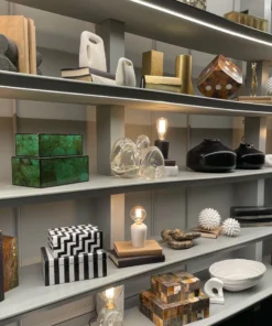 Made Goods Grazia Bookshelf Lamp White Marble Set Of Two