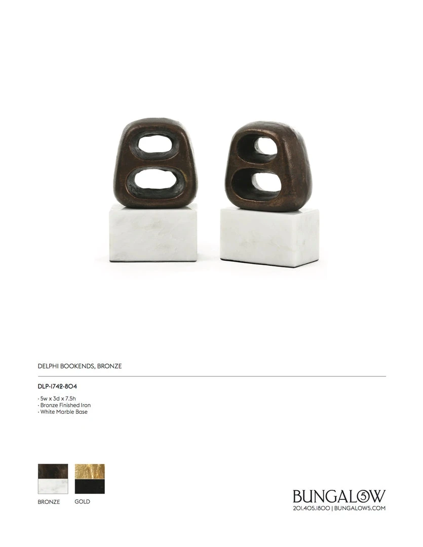 Bungalow 5 New Arrivals Delphi Bookends Bronze 7 Bungalow 5 New Arrivals Delphi Bookends Bronze