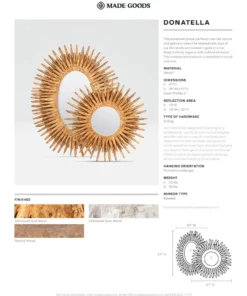 Made Goods Donatella Oval Mirror Natural