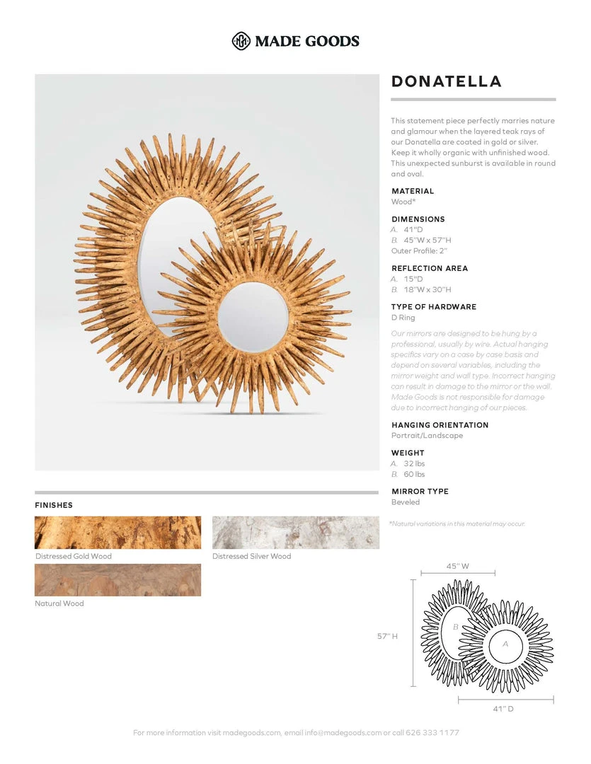 Made Goods Donatella Round Mirror Natural 3 Made Goods Donatella Round Mirror Natural