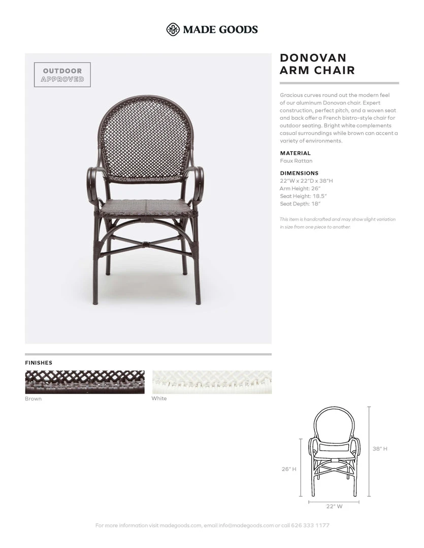 Made Goods New Arrivals Donovan Arm Chair White 5 Made Goods New Arrivals Donovan Arm Chair White