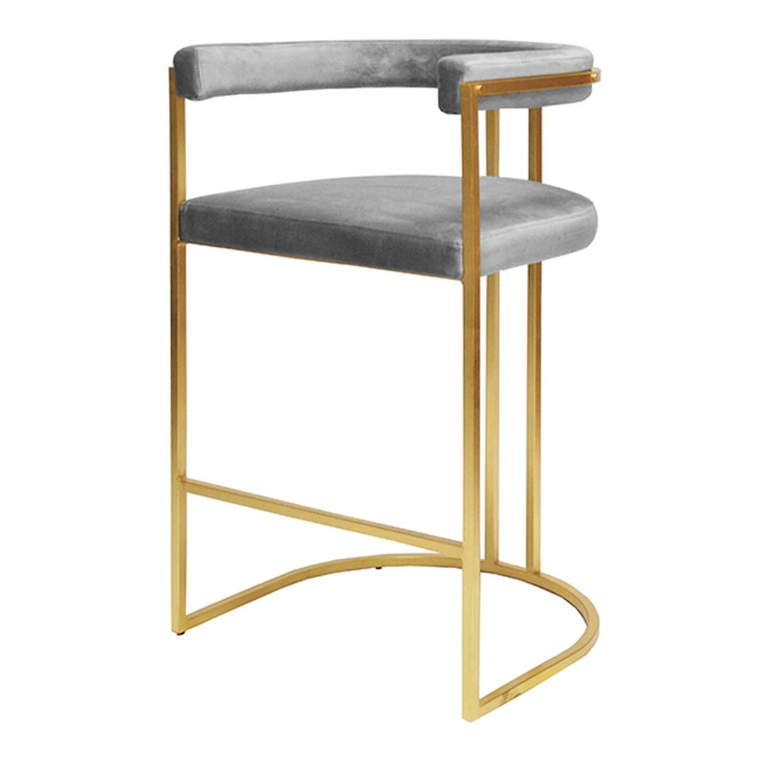 Worlds Away New Arrivals Donovan Bar Stool Grey Velvet And Gold Leaf 1 Worlds Away New Arrivals Donovan Bar Stool Grey Velvet And Gold Leaf