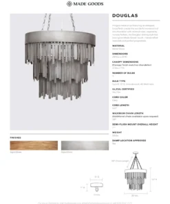 Made Goods Douglas Chandelier Aged Brass New Arrivals