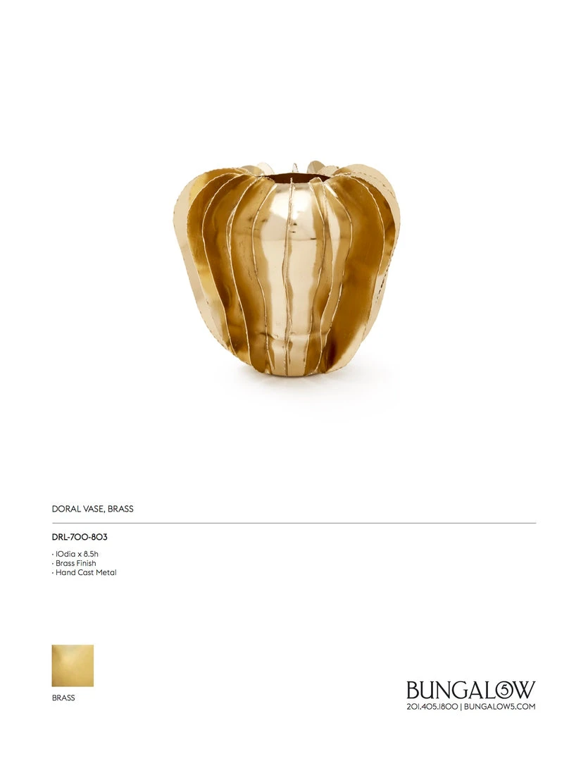 Bungalow 5 New Arrivals Doral Vase Brass 8 Bungalow 5 New Arrivals Doral Vase Brass