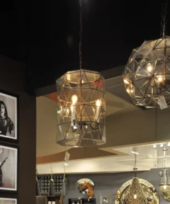 Worlds Away New Arrivals Moderna Lantern Faceted Glass