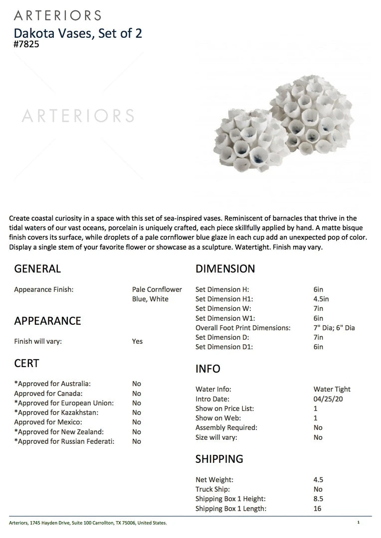 Arteriors Home Dakota Vases Set Of Two 5 Arteriors Home Dakota Vases Set Of Two