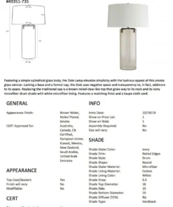 Arteriors Home Dale Lamp Smoke And Brown Nickel New Arrivals