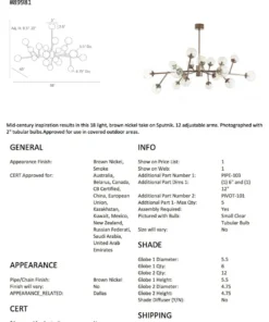 Arteriors Home Dallas Medium Chandelier Brown Nickel