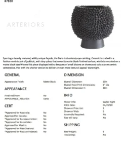 Arteriors Home Daria Tall Vase Matte Black New Arrivals