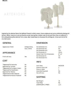 Arteriors Home New Arrivals David Sculptures Set Of Two