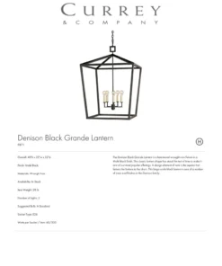 Currey And Company Denison Lantern Black - 4 Sizes New Arrivals