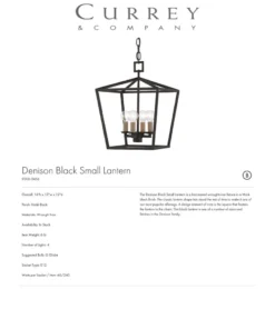Currey And Company Denison Lantern Black - 4 Sizes New Arrivals