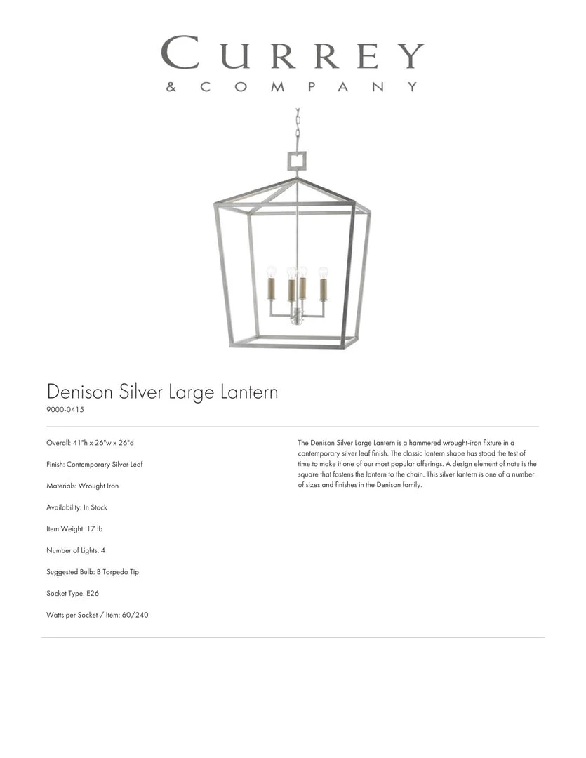 Currey And Company Denison Lantern Silver - 4 Sizes New Arrivals 7 Currey And Company Denison Lantern Silver - 4 Sizes New Arrivals