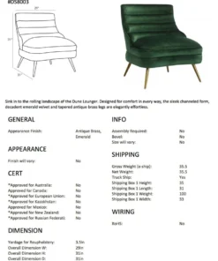Arteriors Home Dune Chair Emerald Velvet 12 Arteriors Home Dune Chair Emerald Velvet