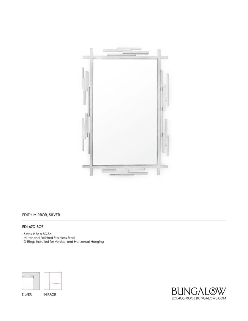 Bungalow 5 New Arrivals Edith Mirror Silver 5 Bungalow 5 New Arrivals Edith Mirror Silver