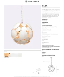 Made Goods Elba Chandelier New Arrivals