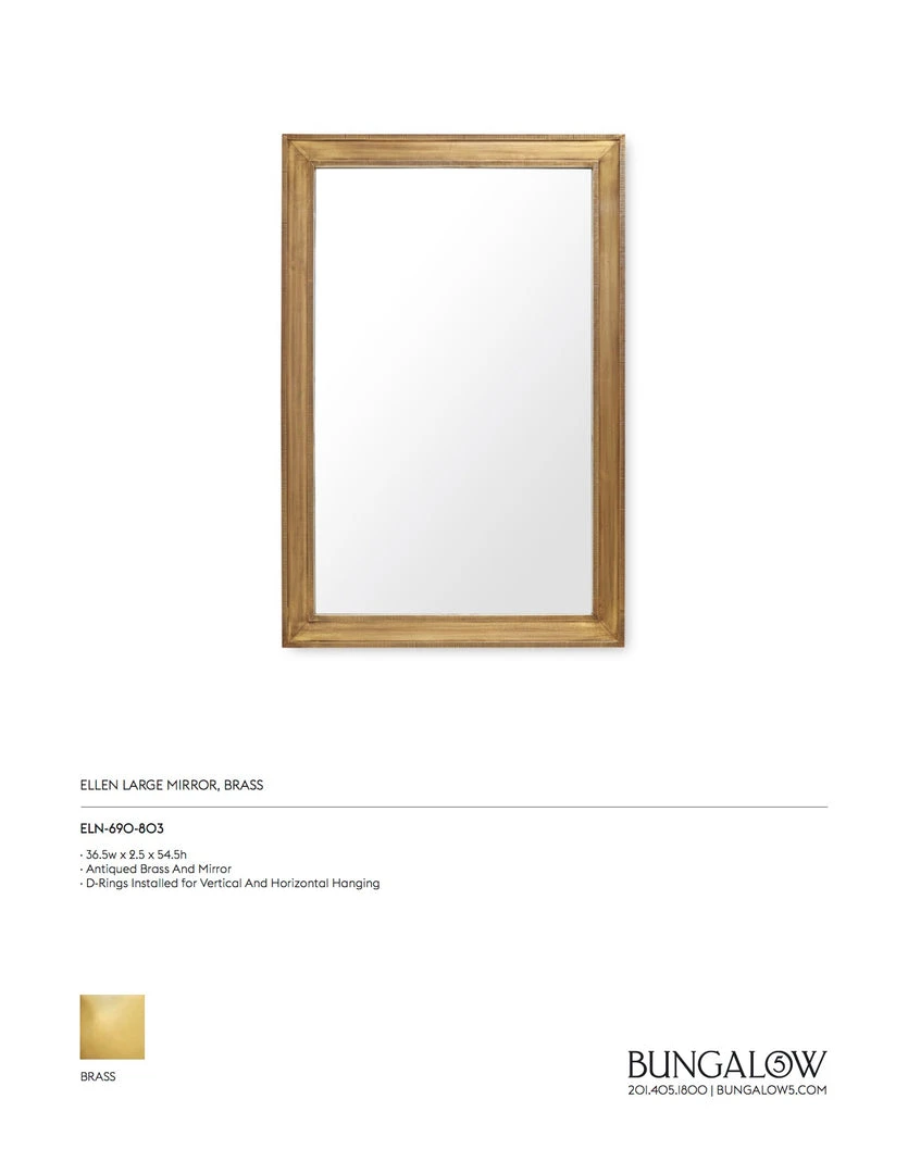 Bungalow 5 New Arrivals Ellen Mirror Brass Large 7 Bungalow 5 New Arrivals Ellen Mirror Brass Large