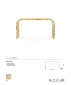 Bungalow 5 Emil Console Burl New Arrivals