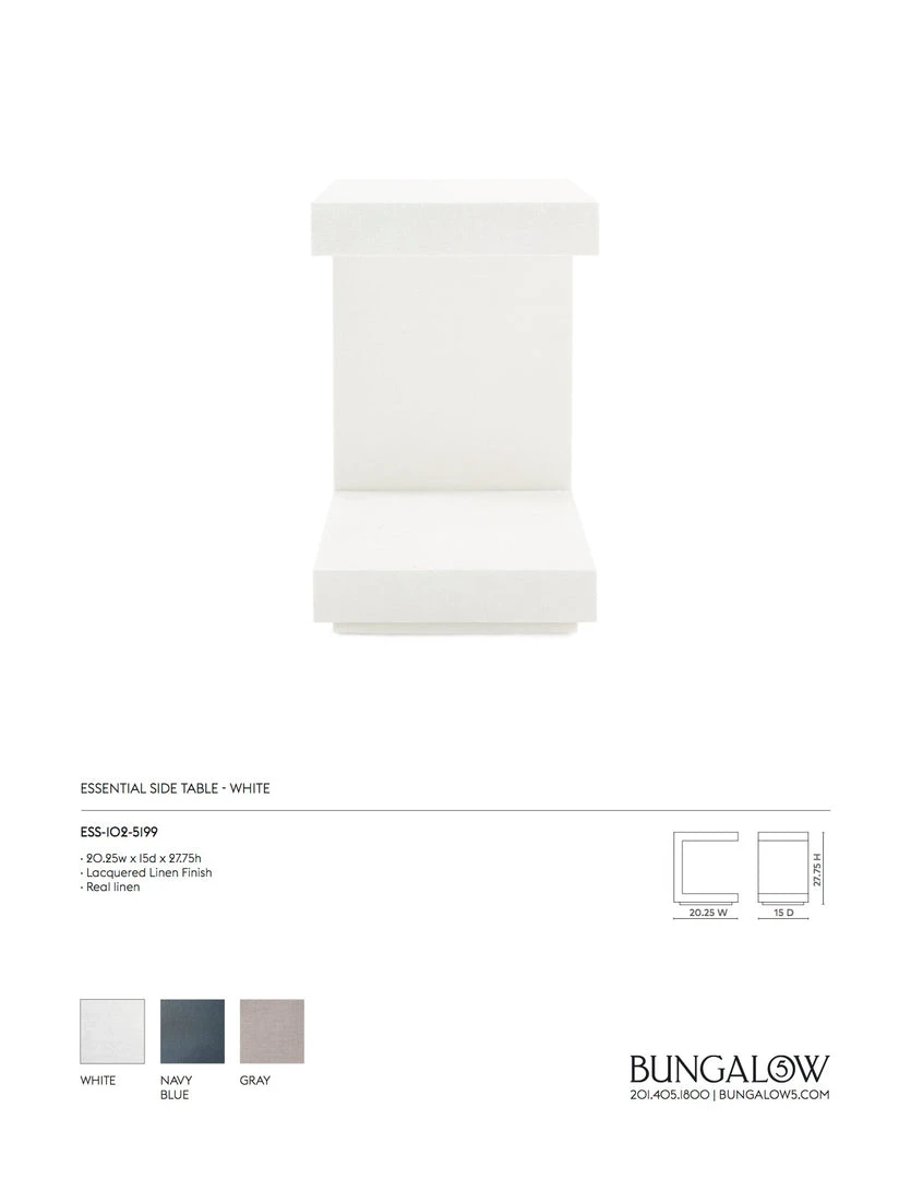 Bungalow 5 Essential Side Table White 4 Bungalow 5 Essential Side Table White