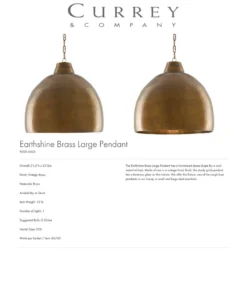 Currey And Company Earthshine Brass Large Pendant New Arrivals 9 Currey And Company Earthshine Brass Large Pendant New Arrivals