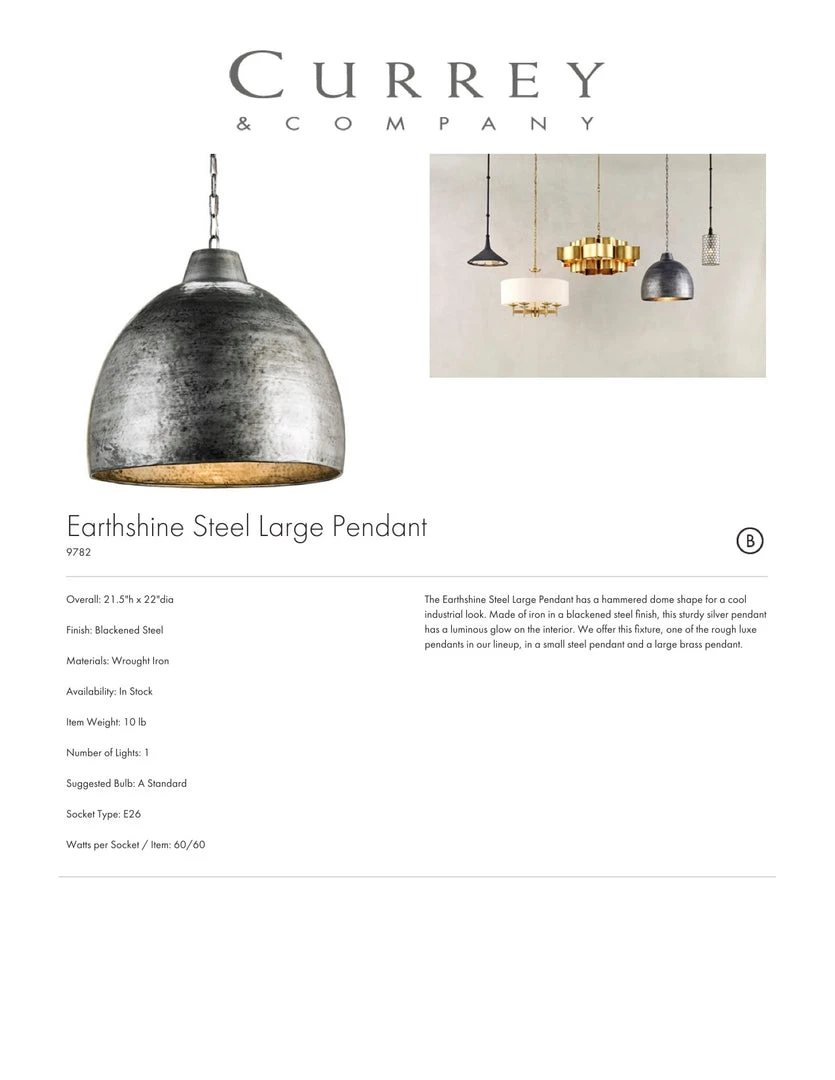 Currey And Company New Arrivals Earthshine Pendant Steel Large 4 Currey And Company New Arrivals Earthshine Pendant Steel Large