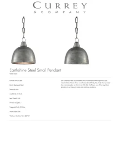 Currey And Company Earthshine Pendant Steel Small 7 Currey And Company Earthshine Pendant Steel Small