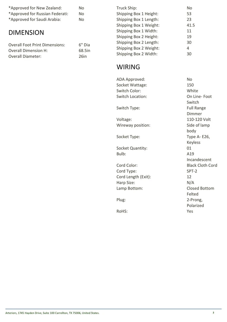 Arteriors Home Elden Floor Lamp White 11 Arteriors Home Elden Floor Lamp White