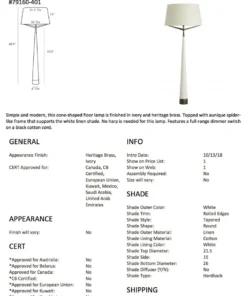 Arteriors Home Elden Floor Lamp White 20 Arteriors Home Elden Floor Lamp White