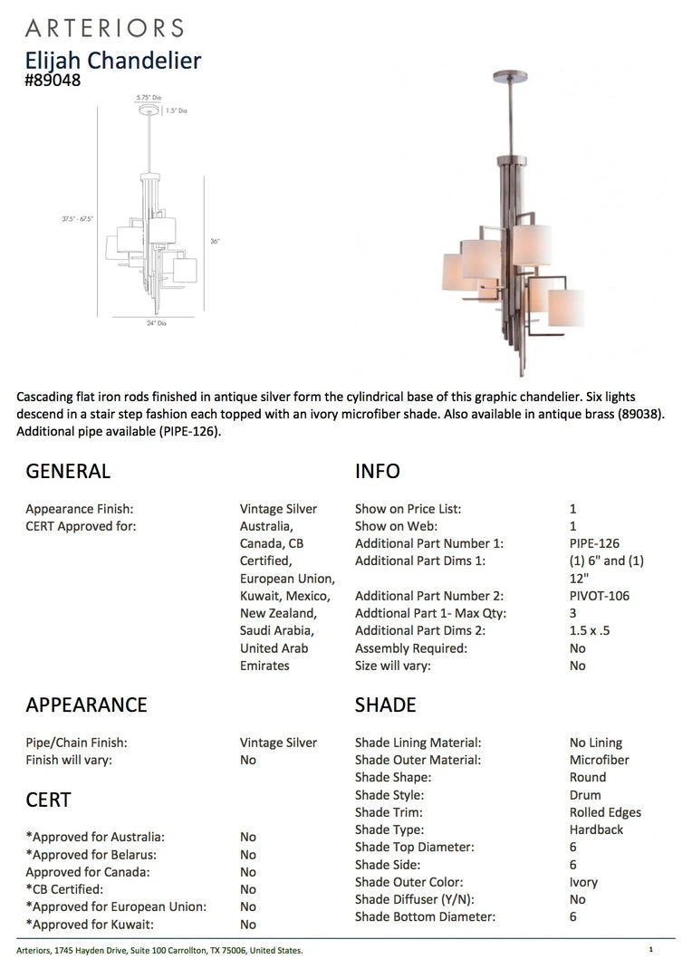 Arteriors Home New Arrivals Elijah Chandelier Silver 4 Arteriors Home New Arrivals Elijah Chandelier Silver