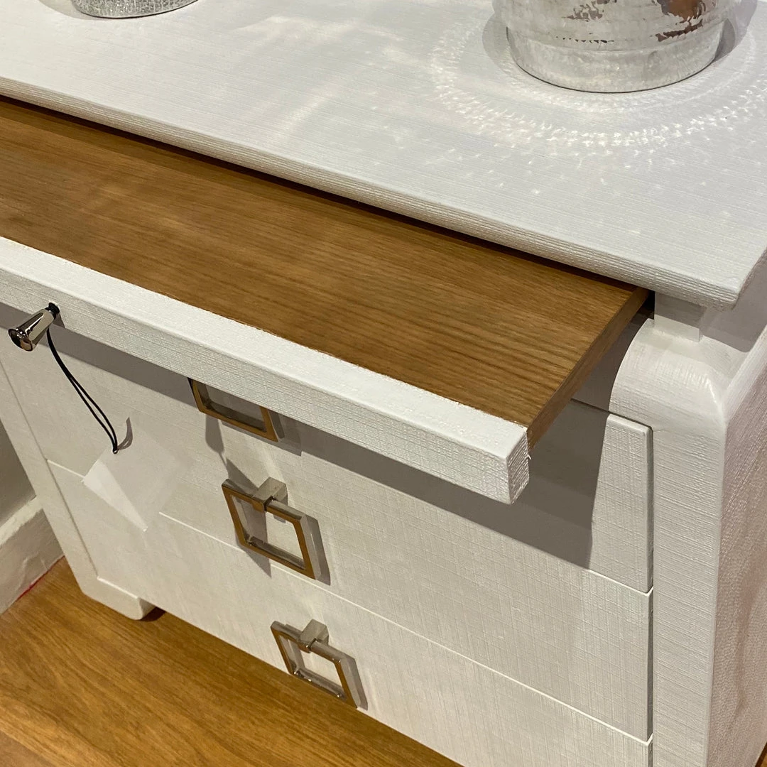 Bungalow 5 Elina 3 Drawer Side Table White 5 Bungalow 5 Elina 3 Drawer Side Table White