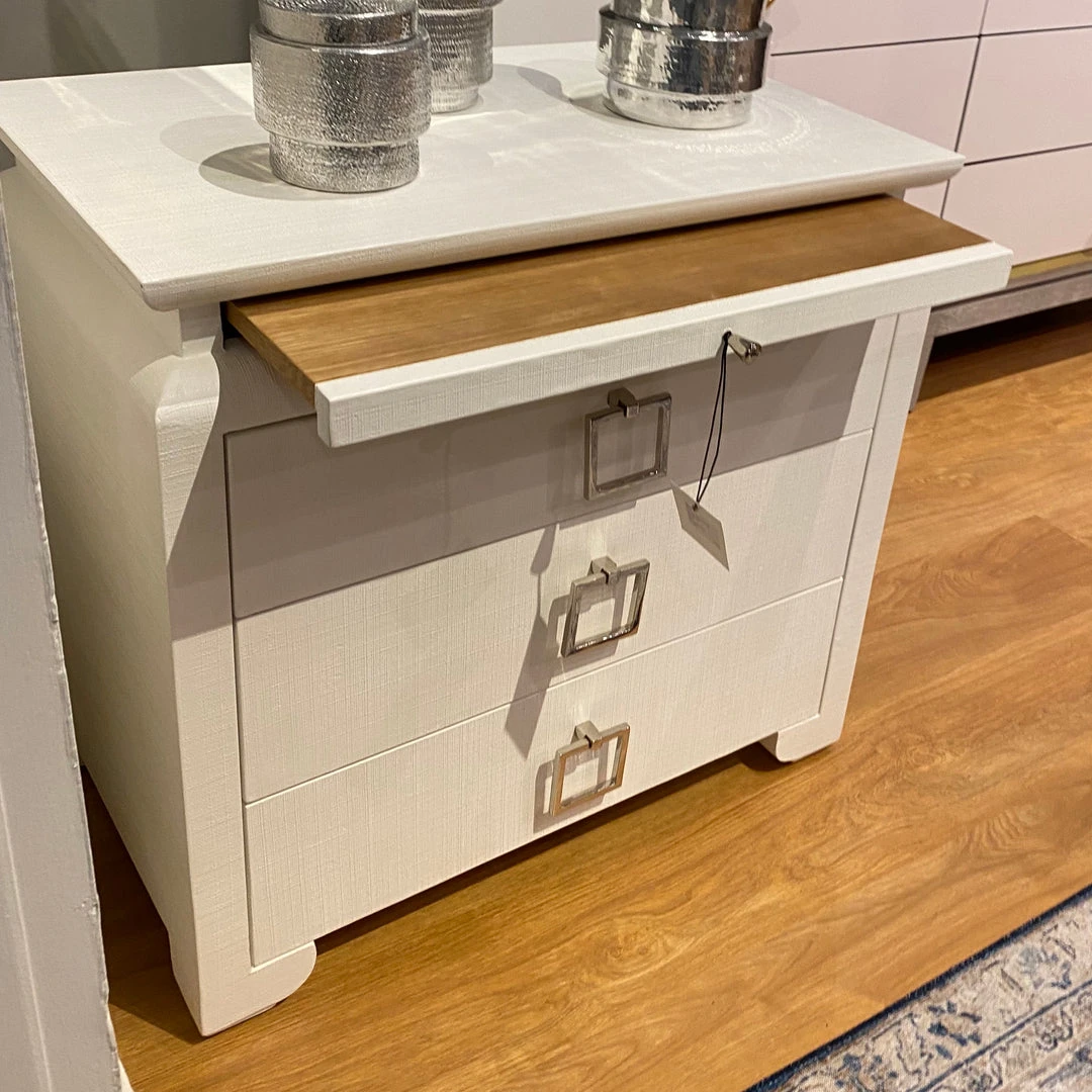 Bungalow 5 Elina 3 Drawer Side Table White 4 Bungalow 5 Elina 3 Drawer Side Table White