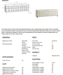 Arteriors Home Elis Bench White New Arrivals