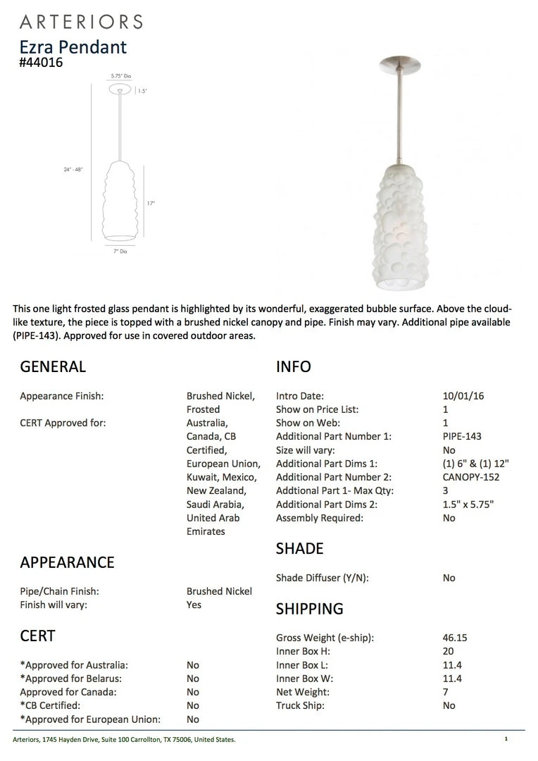 Arteriors Home New Arrivals Ezra Pendant 4 Arteriors Home New Arrivals Ezra Pendant