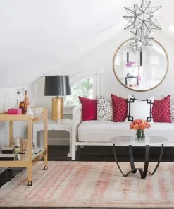 Worlds Away New Arrivals Roland Bar Cart Gold Leaf