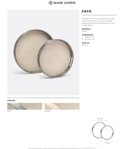 Made Goods New Arrivals Faye Round Tray Set Of Two Gray Buntal