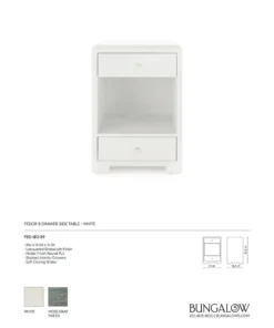 Bungalow 5 Fedor Two Drawer Side Table White Grasscloth New Arrivals 9 Bungalow 5 Fedor Two Drawer Side Table White Grasscloth New Arrivals