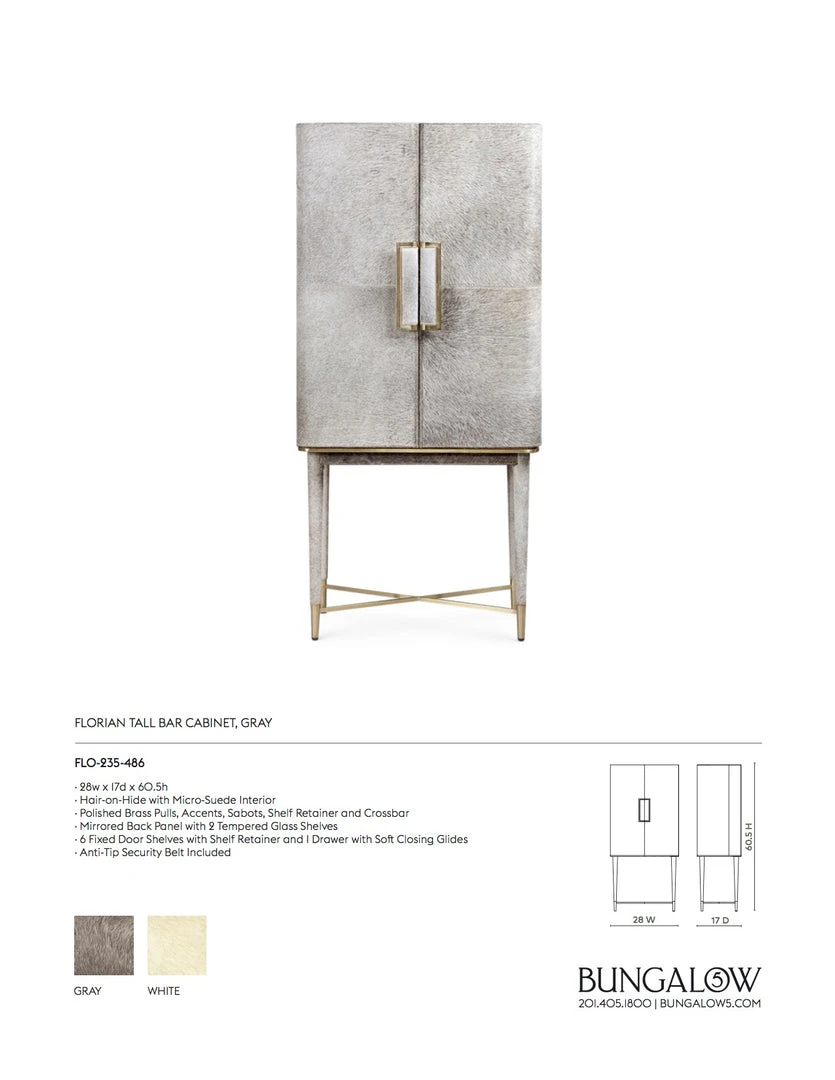 Bungalow 5 New Arrivals Florian Tall Bar Cabinet Gray 12 Bungalow 5 New Arrivals Florian Tall Bar Cabinet Gray