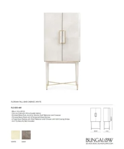 Bungalow 5 Florian Tall Bar Cabinet White 10 Bungalow 5 Florian Tall Bar Cabinet White