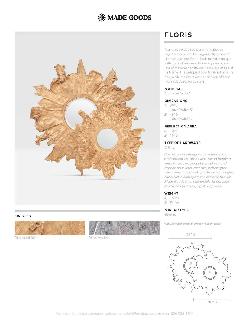 Made Goods Floris Wall Mirror Whitewashed New Arrivals 5 Made Goods Floris Wall Mirror Whitewashed New Arrivals