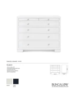 Bungalow 5 Frances 6 Drawer White New Arrivals 16 Bungalow 5 Frances 6 Drawer White New Arrivals