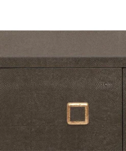 Made Goods Dallon 2 Door Buffet In Dark Mushroom Faux Shagreen With Gold
