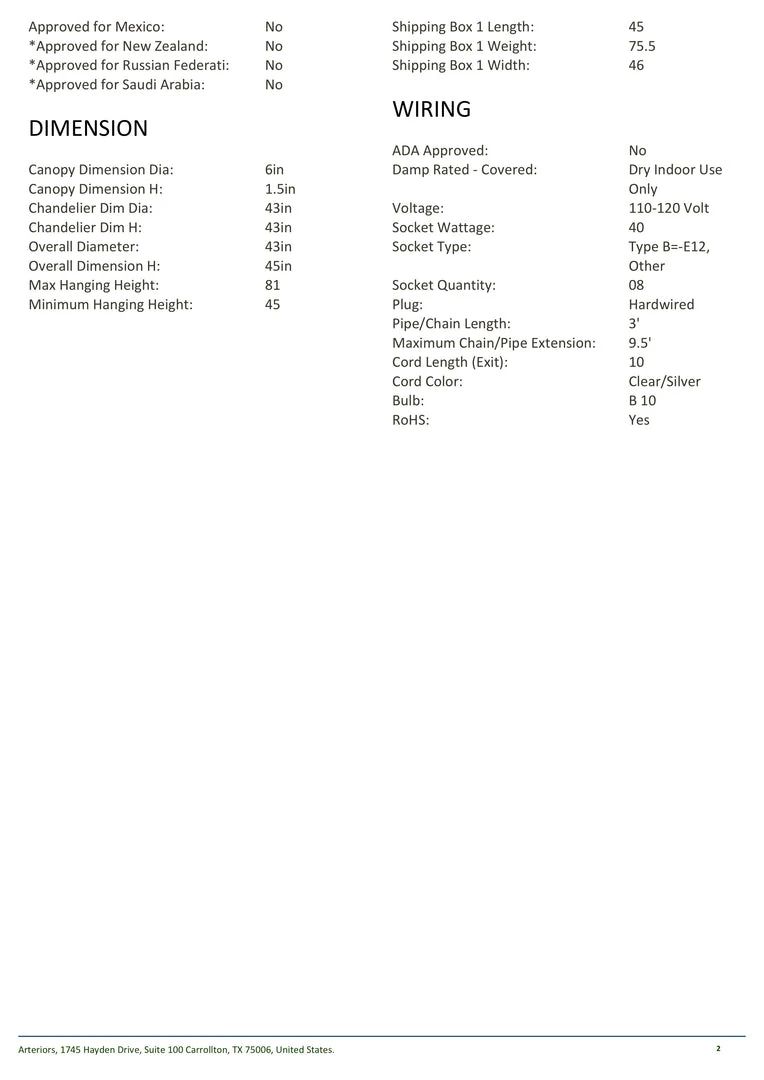 Arteriors Home Finch Chandelier White 6 Arteriors Home Finch Chandelier White