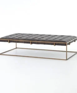 Four Hands New Arrivals Oxford Coffee Table Rialto Ebony Leather