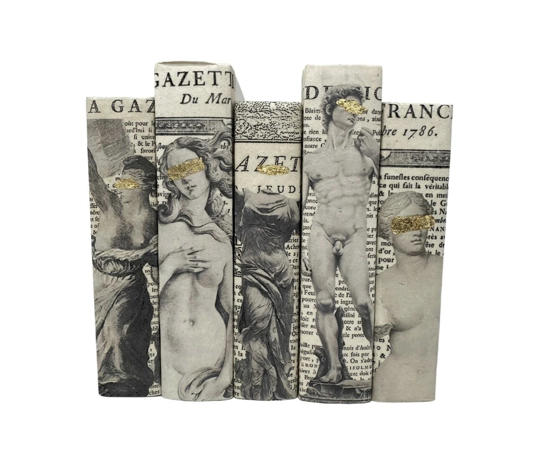 E Lawrence New Arrivals Gold Redaction Off White Book Set Of 5 1 E Lawrence New Arrivals Gold Redaction Off White Book Set Of 5