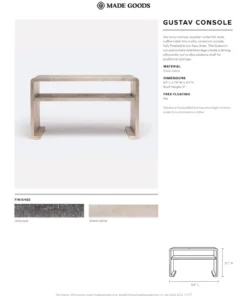 Made Goods New Arrivals Gustav Console Warm Silver Faux Linen