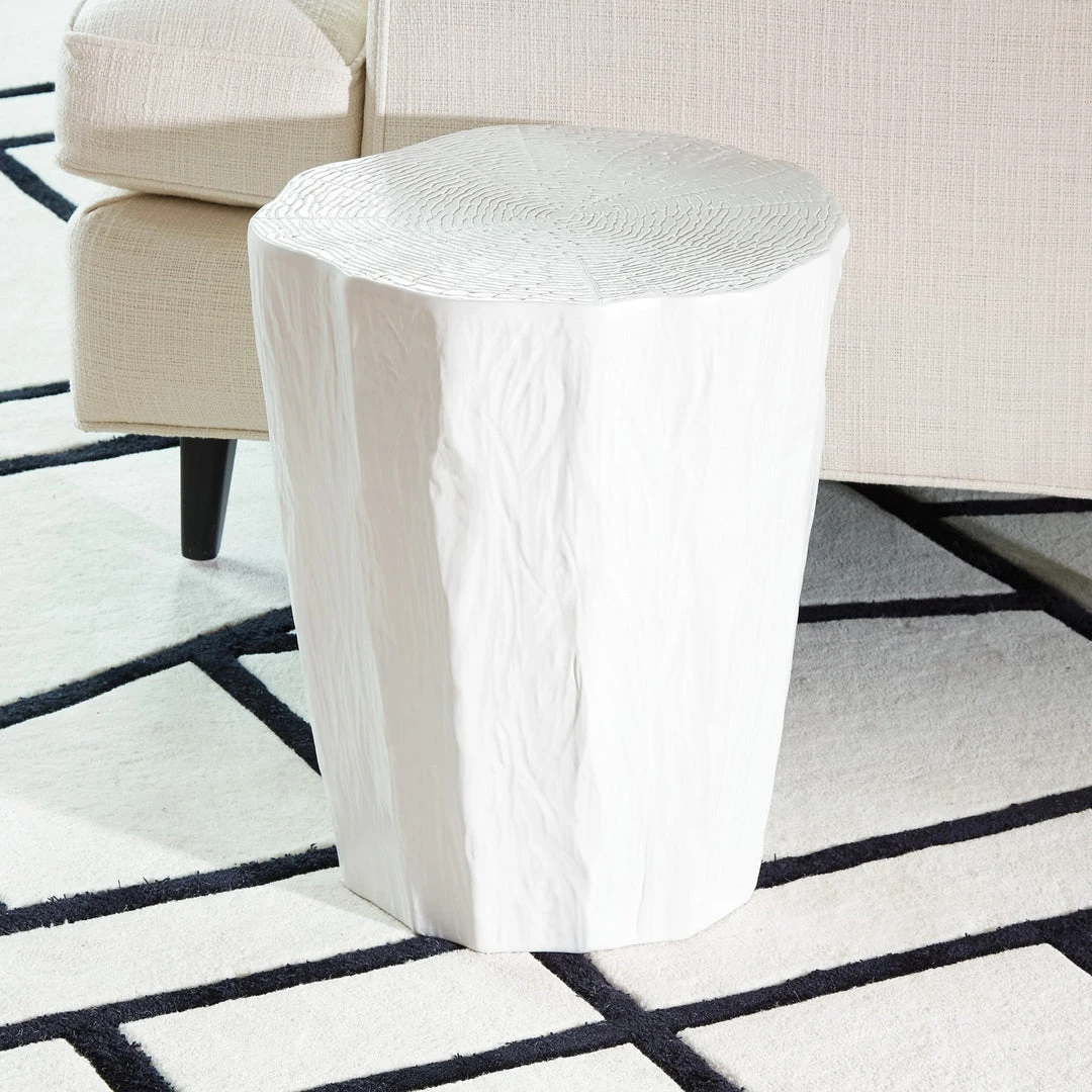 Global Views New Arrivals Trunk Stool White 2 Global Views New Arrivals Trunk Stool White