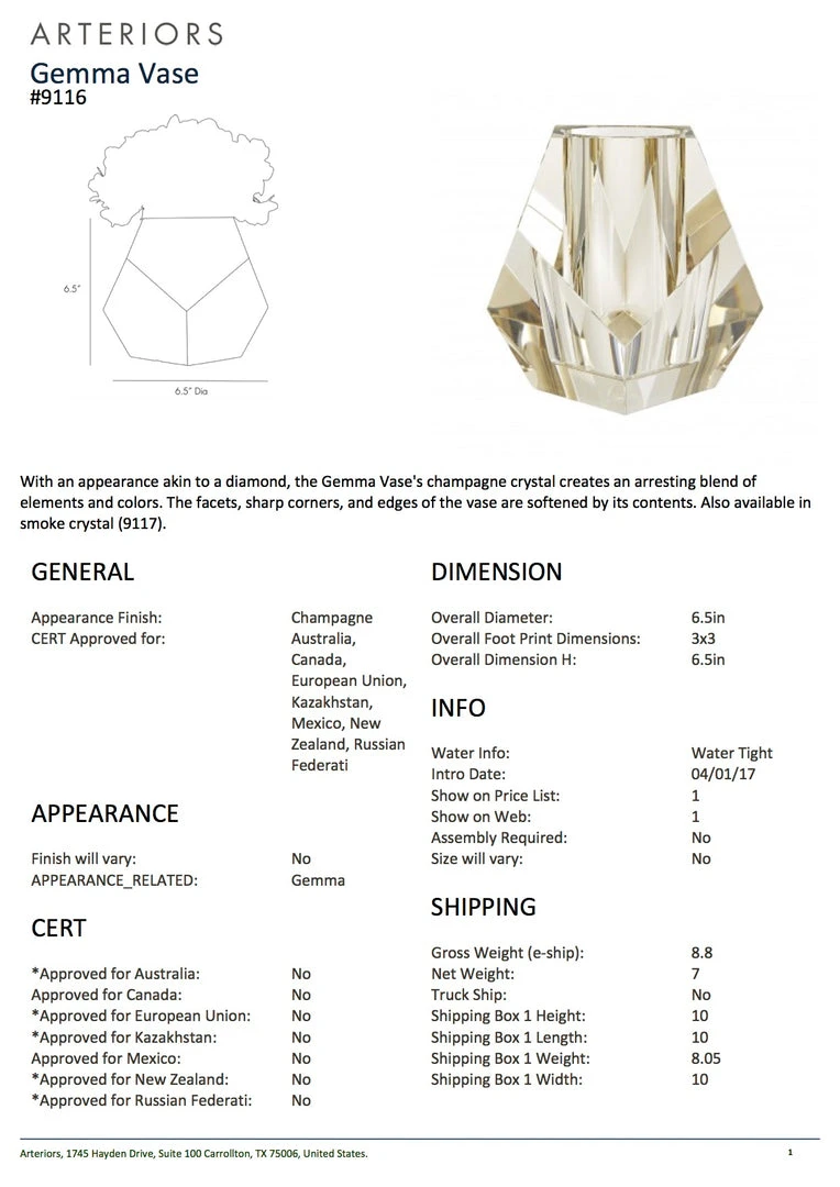 Arteriors Home Gemma Vase Champagne New Arrivals 6 Arteriors Home Gemma Vase Champagne New Arrivals