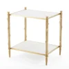 Global Views New Arrivals Arbor Side Table Brass And White Marble