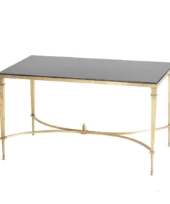 Global Views French Square Leg Cocktail Table Brass And Black Granite New Arrivals