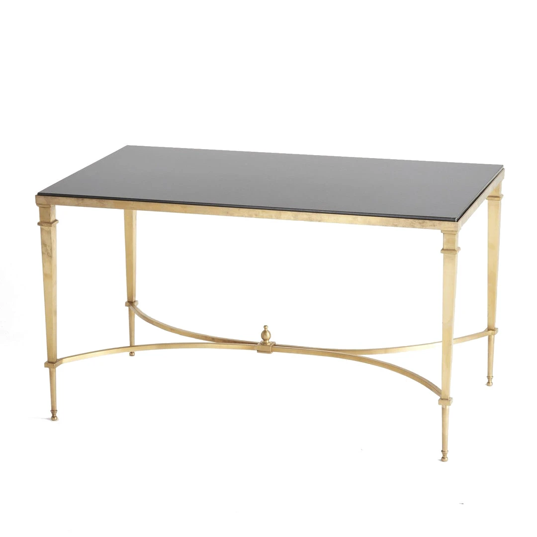 Global Views French Square Leg Cocktail Table Brass And Black Granite New Arrivals 1 Global Views French Square Leg Cocktail Table Brass And Black Granite New Arrivals